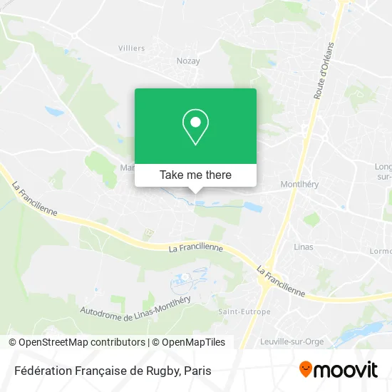 Fédération Française de Rugby map