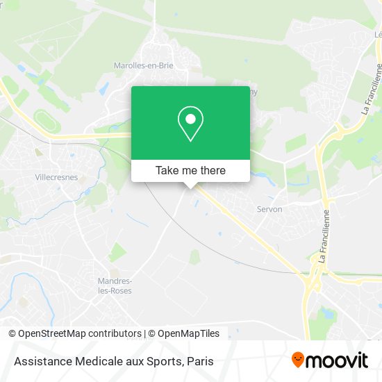 Assistance Medicale aux Sports map