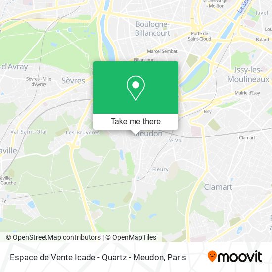 Mapa Espace de Vente Icade - Quartz - Meudon