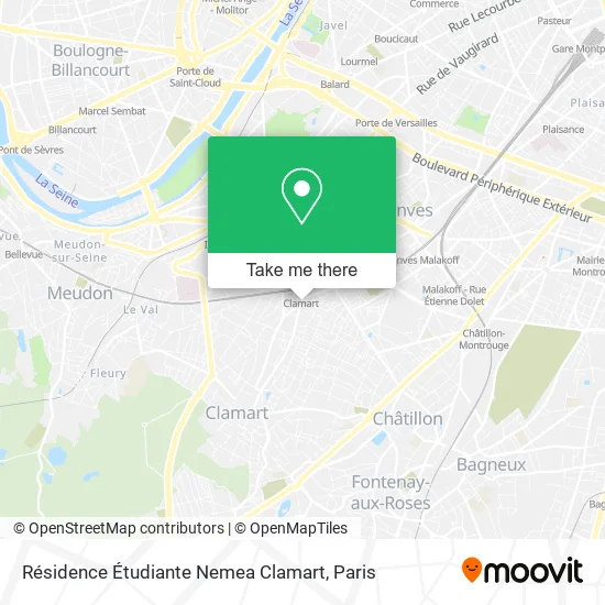 Résidence Étudiante Nemea Clamart map