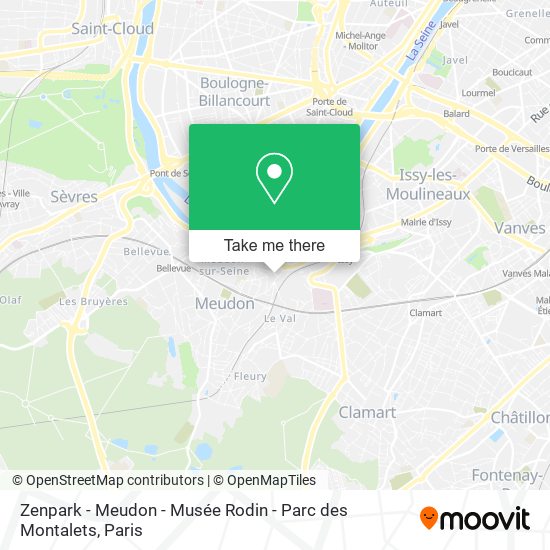 Zenpark - Meudon - Musée Rodin - Parc des Montalets map