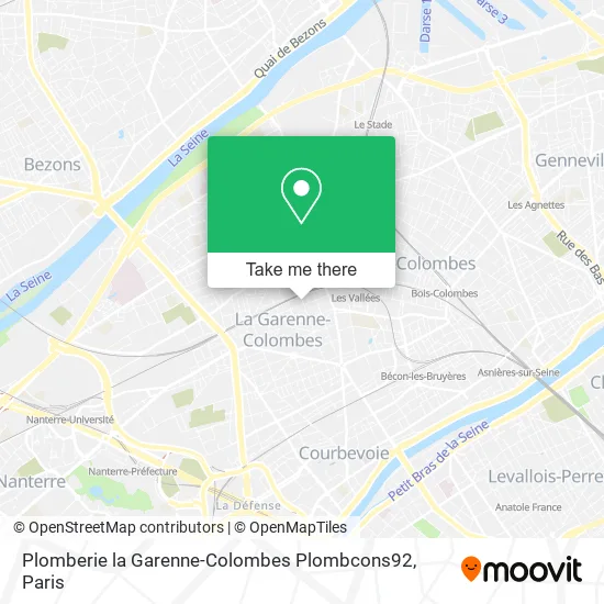 Plomberie la Garenne-Colombes Plombcons92 map