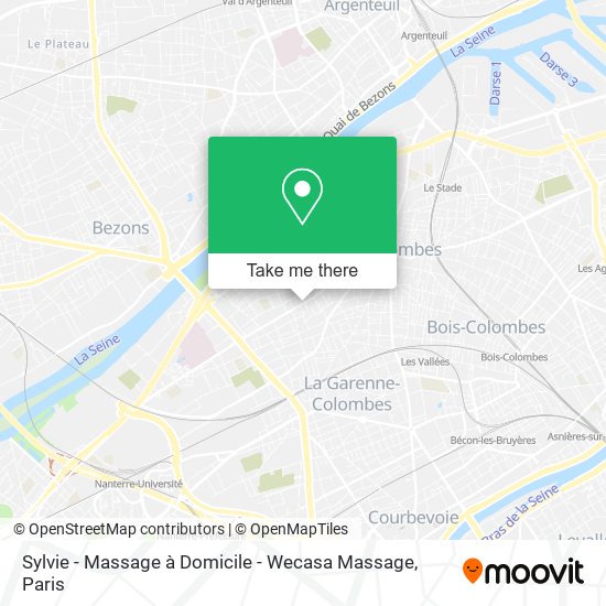 Sylvie - Massage à Domicile - Wecasa Massage map