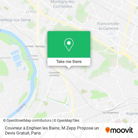 Mapa Couvreur à Enghien les Bains; M Zepp Propose un Devis Gratuit