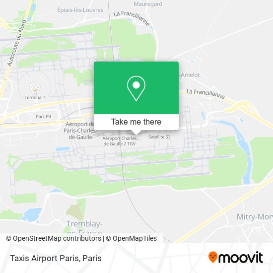Taxis Airport Paris map