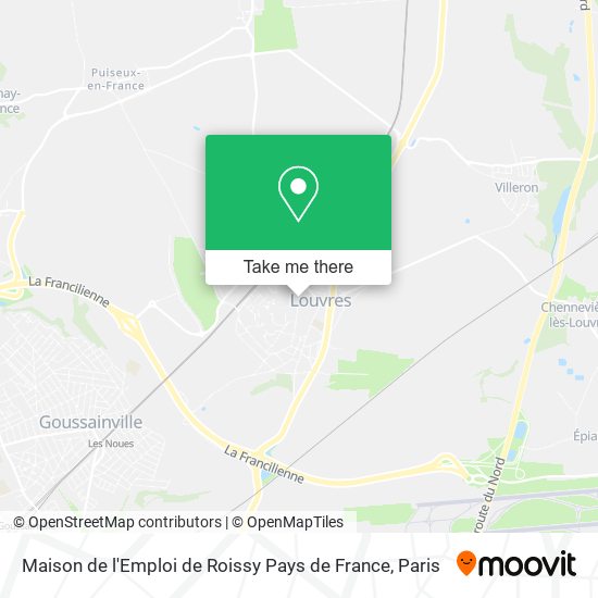 Mapa Maison de l'Emploi de Roissy Pays de France
