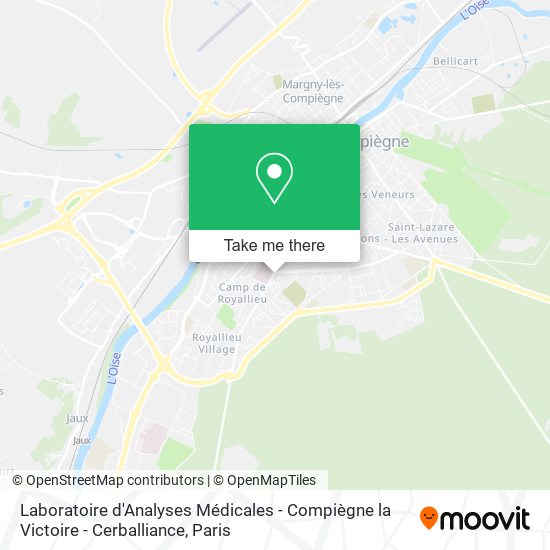 Mapa Laboratoire d'Analyses Médicales - Compiègne la Victoire - Cerballiance