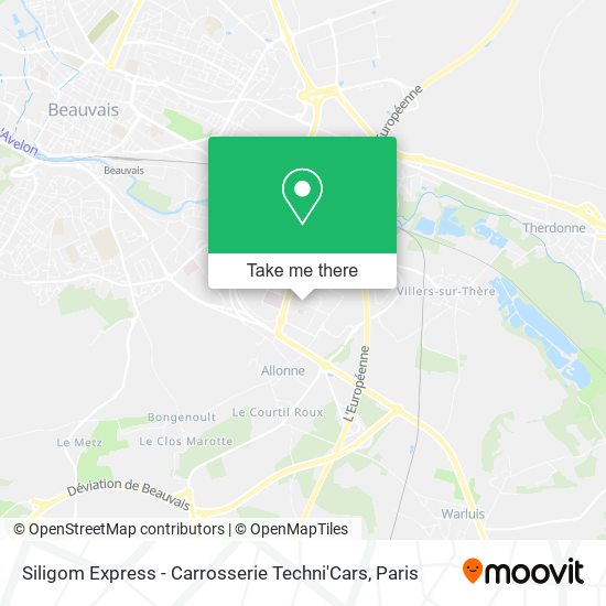 Mapa Siligom Express - Carrosserie Techni'Cars