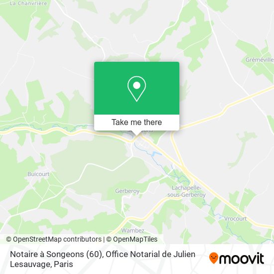 Notaire à Songeons (60), Office Notarial de Julien Lesauvage map