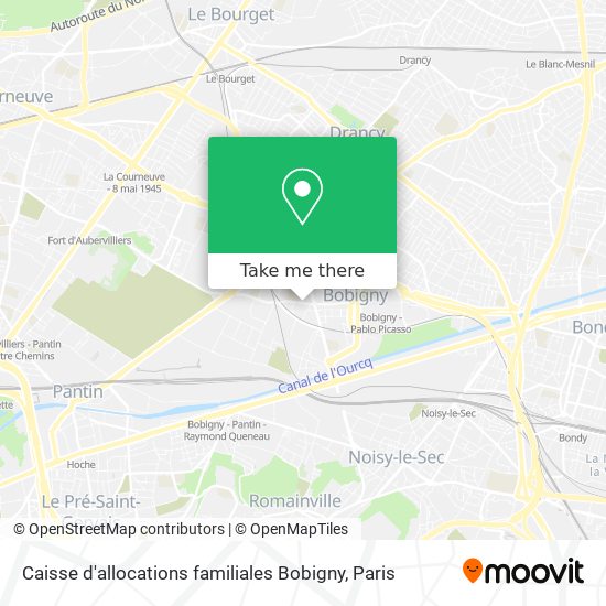 Mapa Caisse d'allocations familiales Bobigny