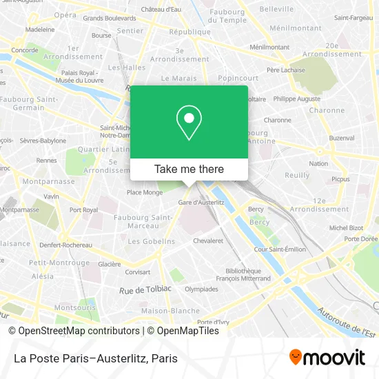 La Poste Paris–Austerlitz map