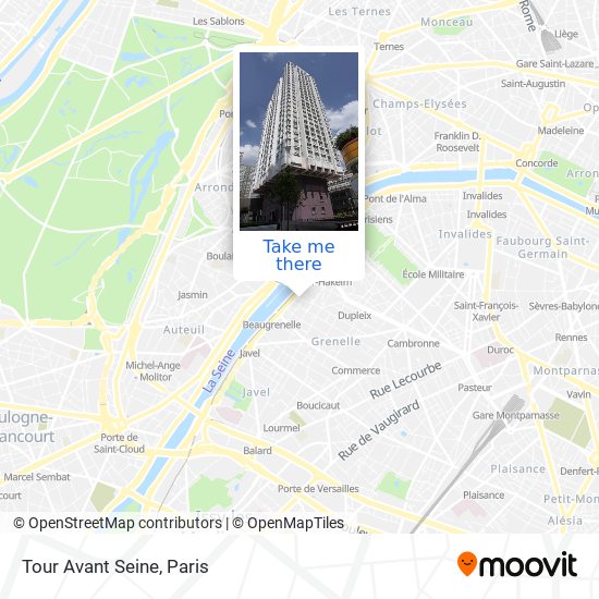Tour Avant Seine map