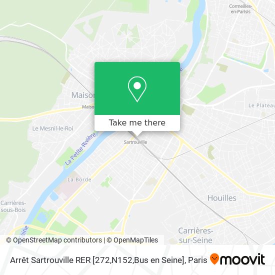 Mapa Arrêt Sartrouville RER [272,N152,Bus en Seine]