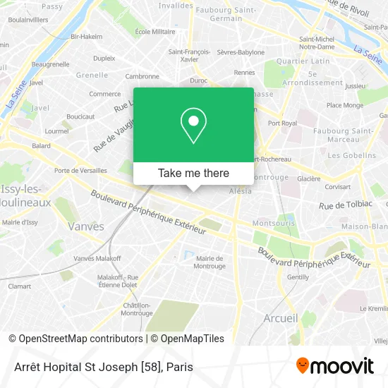 Arrêt Hopital St Joseph [58] map