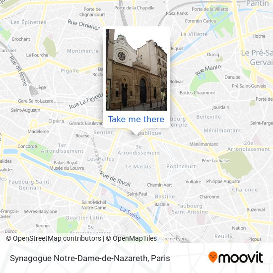 Mapa Synagogue Notre-Dame-de-Nazareth