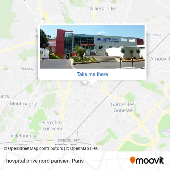 hospital prive nord parisien map