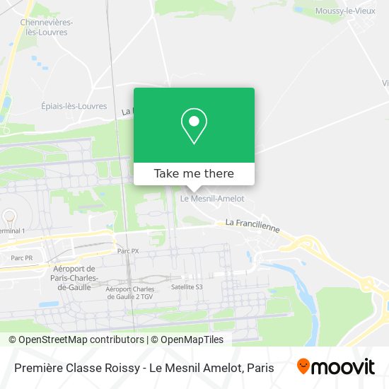 Mapa Première Classe Roissy - Le Mesnil Amelot