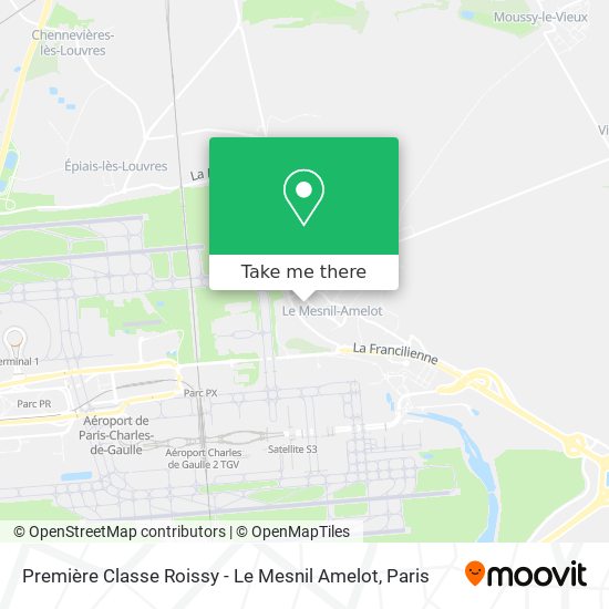Première Classe Roissy - Le Mesnil Amelot map