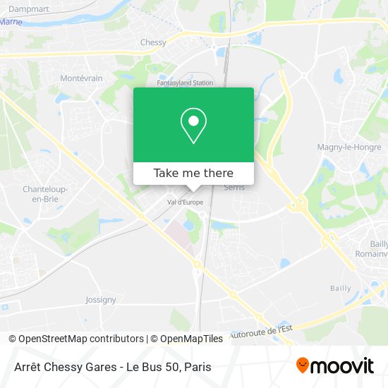 Mapa Arrêt Chessy Gares - Le Bus 50