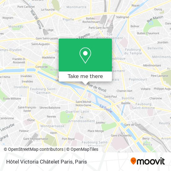 Hôtel Victoria Châtelet Paris map