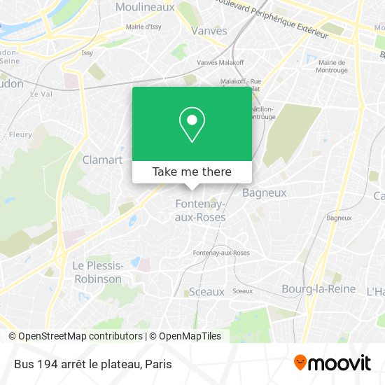 Mapa Bus 194 arrêt le plateau