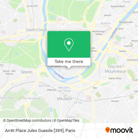 Arrêt Place Jules Guesde [389] map
