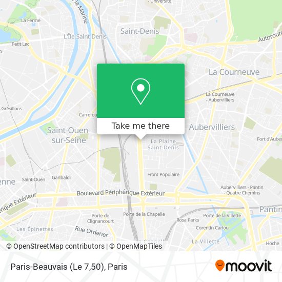 Mapa Paris-Beauvais (Le 7,50)