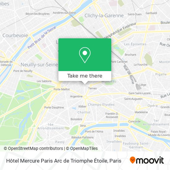 Mapa Hôtel Mercure Paris Arc de Triomphe Étoile