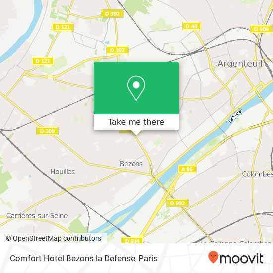 Comfort Hotel Bezons la Defense map