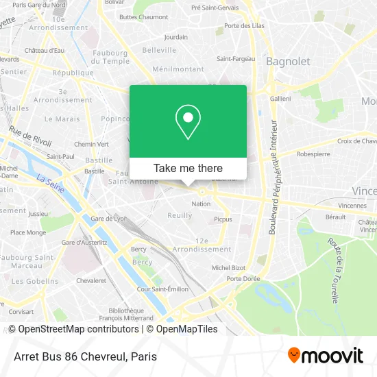 Arret Bus 86 Chevreul map