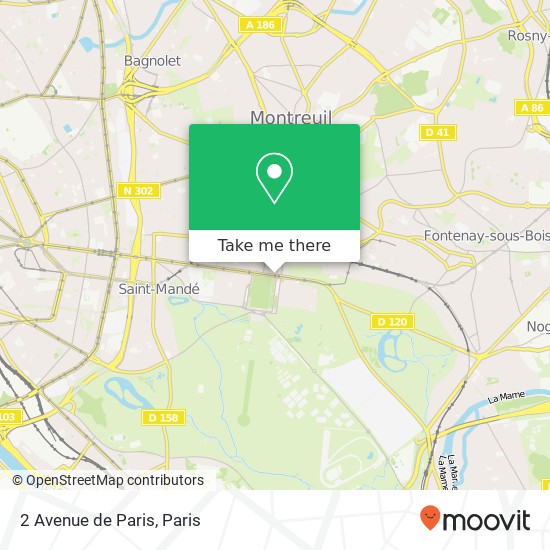 Mapa 2 Avenue de Paris