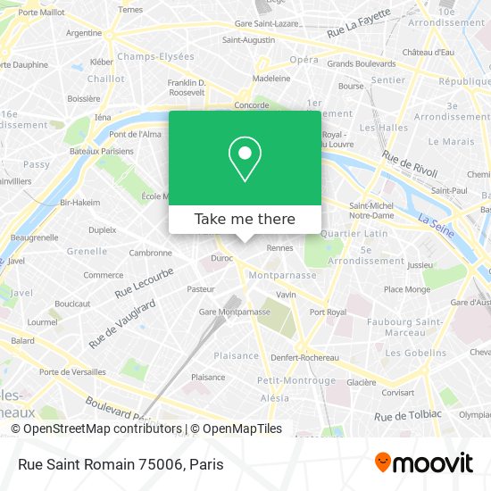 Mapa Rue Saint Romain 75006
