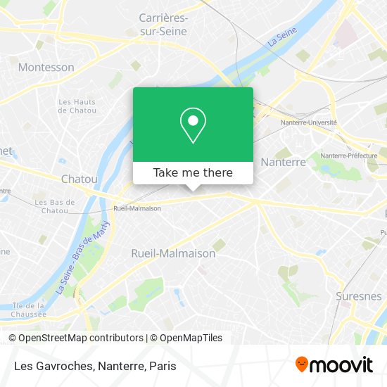 Mapa Les Gavroches, Nanterre