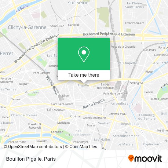 How to get to Bouillon Pigalle in Paris by metro, bus, train, light