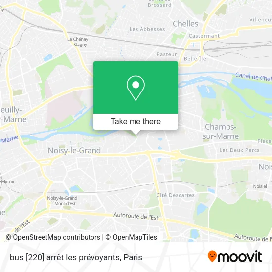 bus [220] arrêt les prévoyants map
