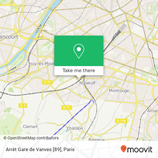 Arrêt Gare de Vanves [89] map