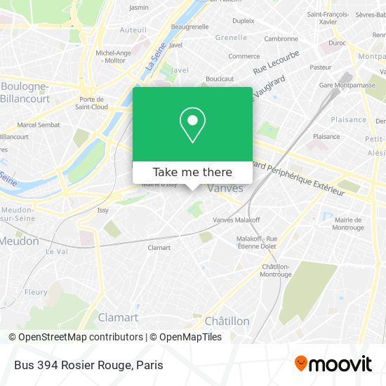 Mapa Bus 394 Rosier Rouge