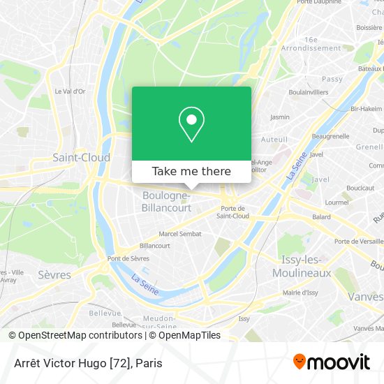 Arrêt Victor Hugo [72] map