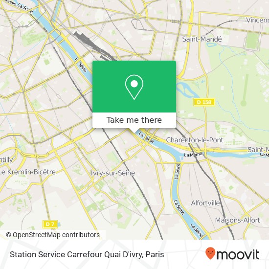 Mapa Station Service Carrefour Quai D'ivry