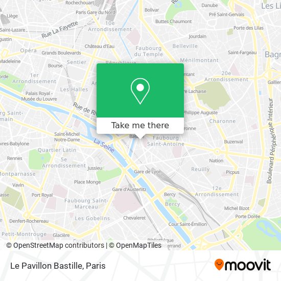 Le Pavillon Bastille map