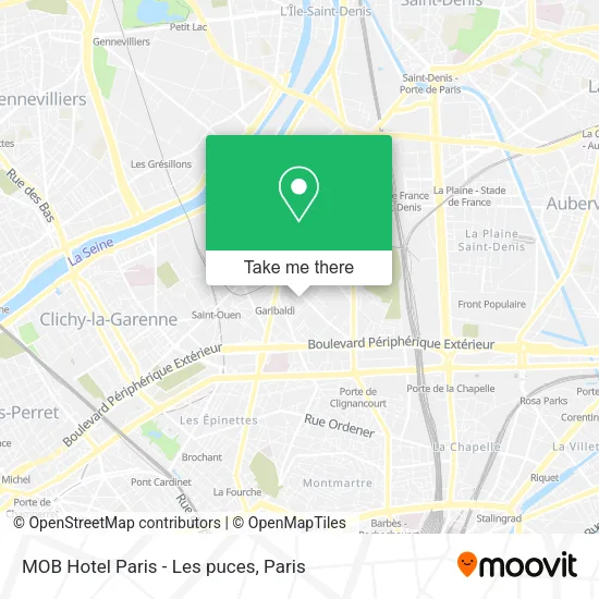 MOB Hotel Paris - Les puces map