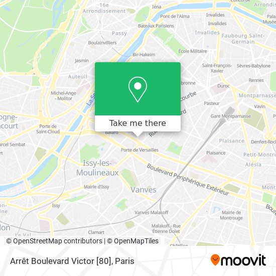 Mapa Arrêt Boulevard Victor [80]