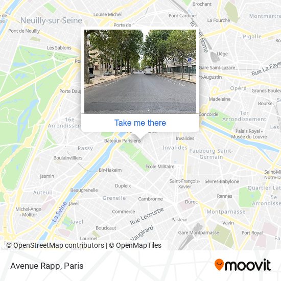 Mapa Avenue Rapp