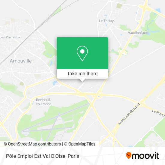 Pôle Emploi Est Val D'Oise map
