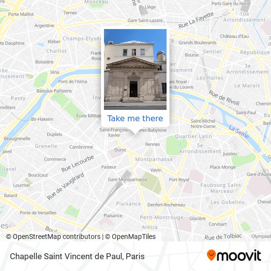 Mapa Chapelle Saint Vincent de Paul