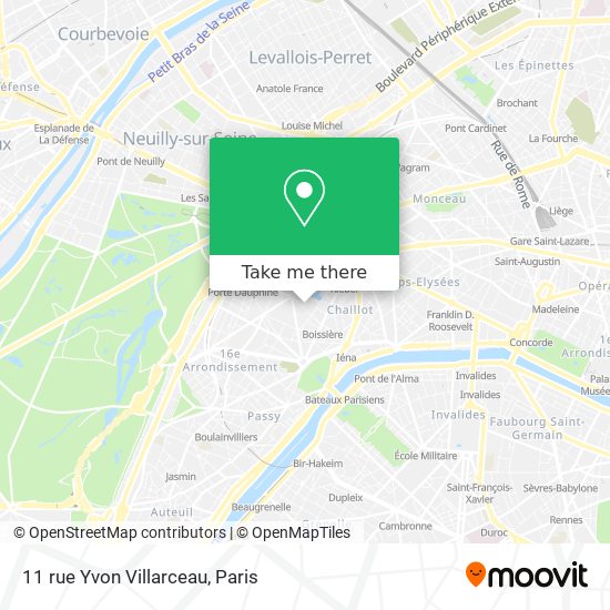 Mapa 11 rue Yvon Villarceau