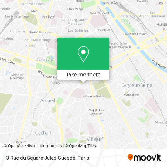 Mapa 3 Rue du Square Jules Guesde