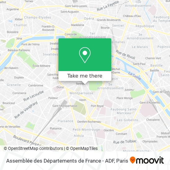 Mapa Assemblée des Départements de France - ADF