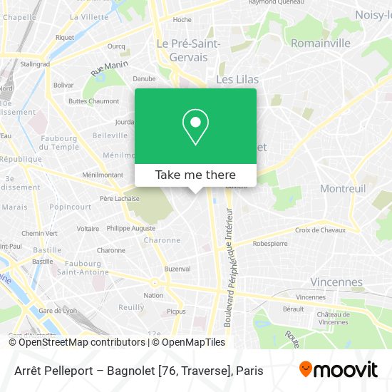 Arrêt Pelleport – Bagnolet [76, Traverse] map