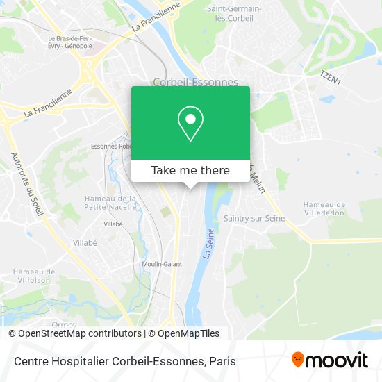 Mapa Centre Hospitalier Corbeil-Essonnes